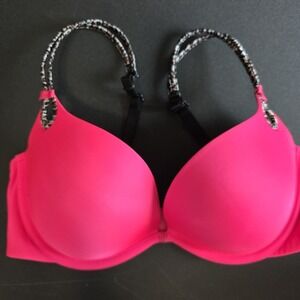 Victoria's Secret Women's Padded Push-Up Convertible Bra, Bright Pink, Size 34D